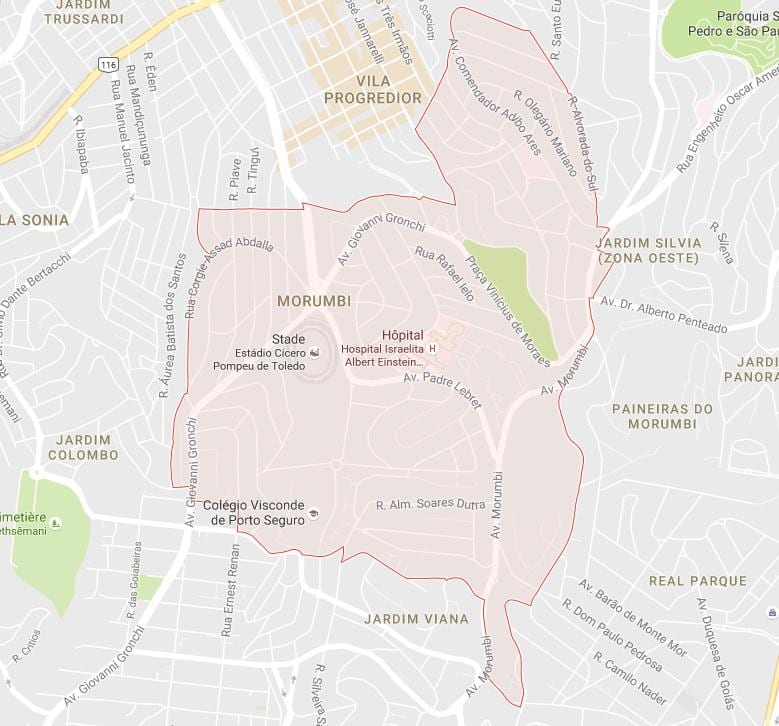 नक्शे के Morumbi साओ पाउलो