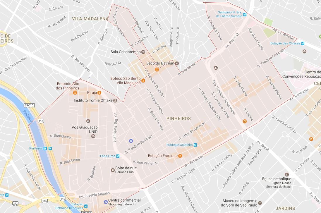 नक्शे के Pinheiros साओ पाउलो
