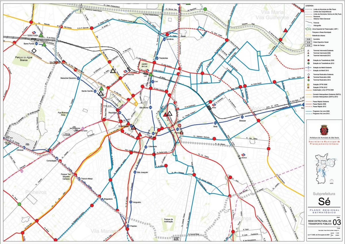 के नक्शे से साओ पाउलो - सार्वजनिक transports