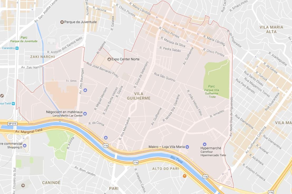 नक्शे के विला गुइलहर्मे साओ पाउलो