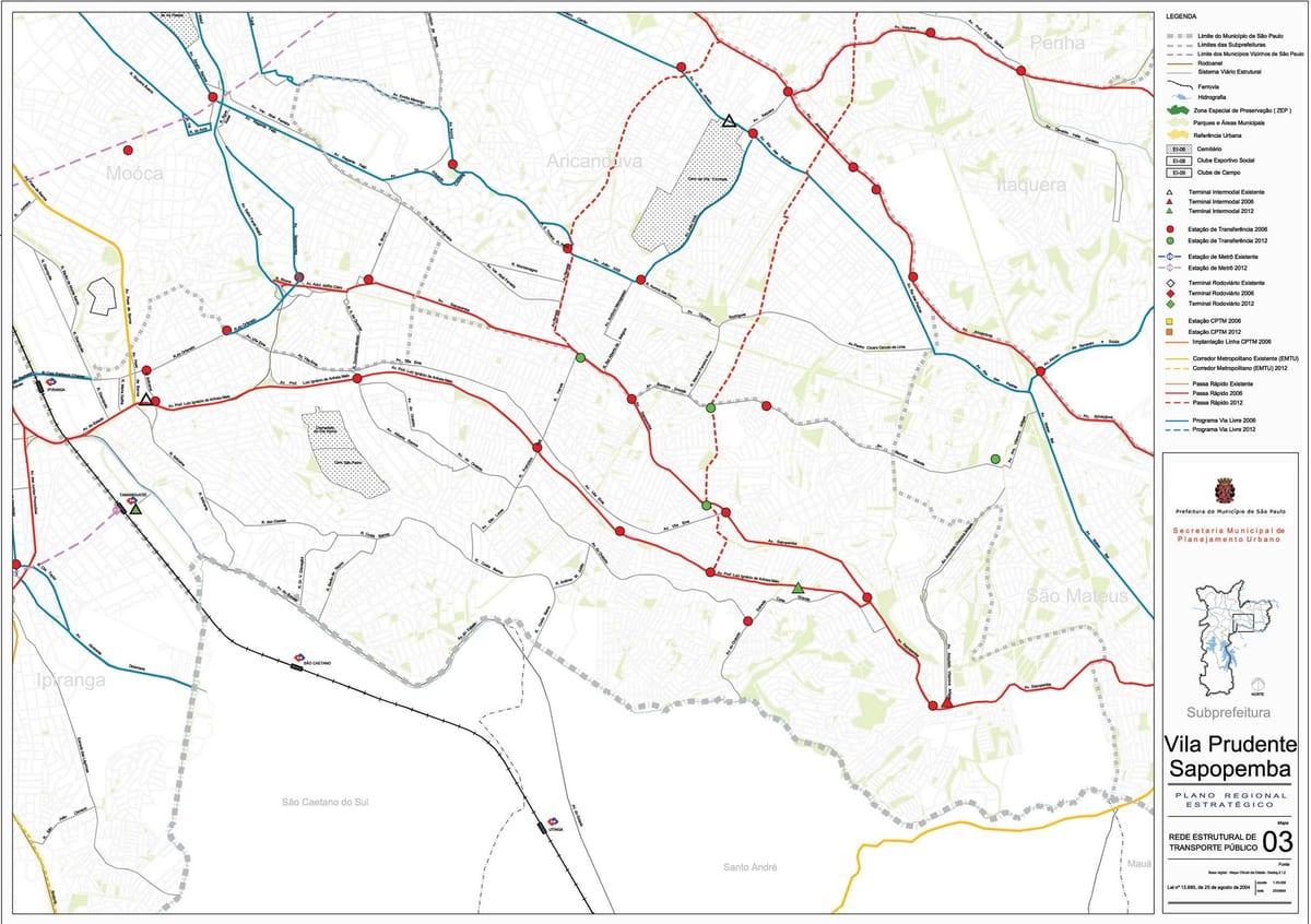 नक्शे के विला Prudente साओ पाउलो - सार्वजनिक transports