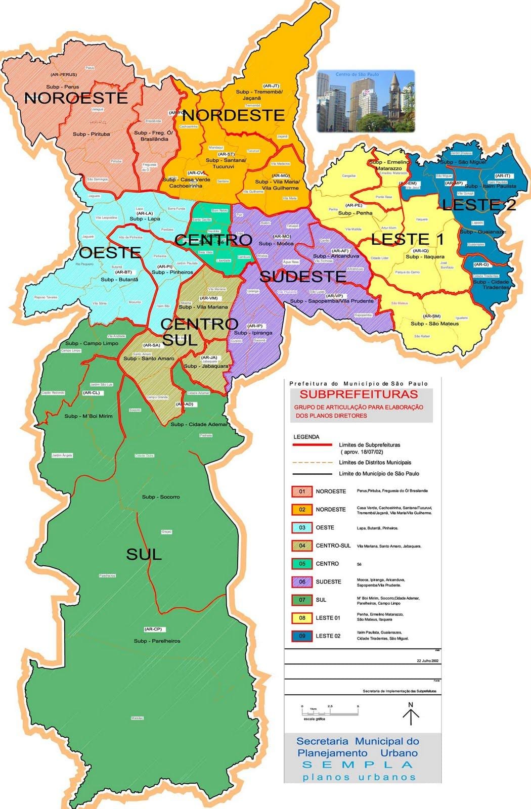 नक्शे के zonas साओ पाउलो