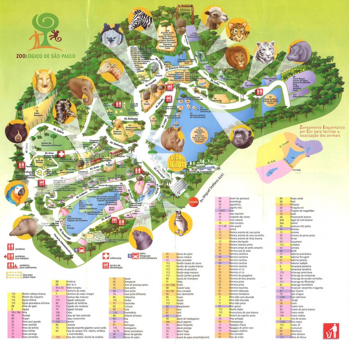 नक्शे के जूलॉजिकल पार्क के साओ पाउलो