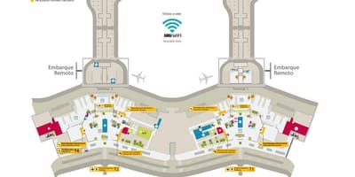 नक्शे के अंतरराष्ट्रीय हवाई अड्डे साओ पाउलो-Guarulhos - टर्मिनलों 1 et 2