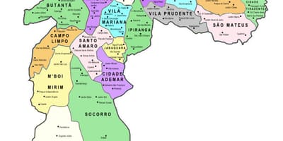 नक्शे के उप-जनपदों साओ पाउलो