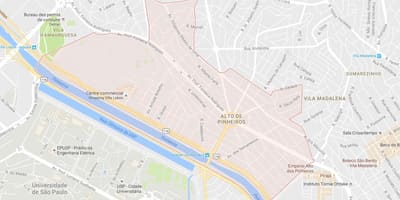 नक्शे की ऑल्टो डे Pinheiros साओ पाउलो