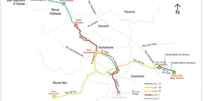 नक्शे के कॉर्रेडोर metropolitano Biléo सोरेस