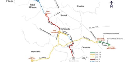 नक्शे के कॉर्रेडोर metropolitano Noroeste
