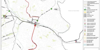 नक्शे के गुअयनसेस साओ पाउलो - सार्वजनिक transports
