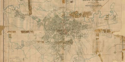 मानचित्र के पूर्व साओ पाउलो - 1916