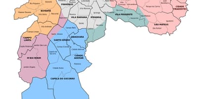 नक्शे के प्रशासनिक क्षेत्र के साओ पाउलो