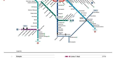 नक्शा साओ पाओलो के CPTM परिवहन